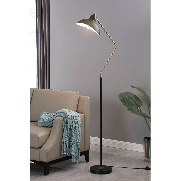 Darice 69'' Black/Gold Swing Arm Floor Lamp